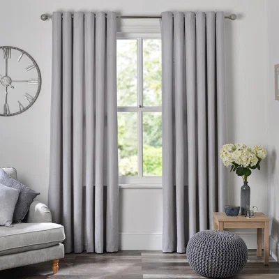 The Range Chatsworth Thermal Lined Eyelet Curtains - Grey / 229cm