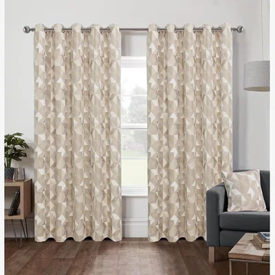 The Range Chicago Geo Eyelet Curtain - Natural / 183cm / 168cm