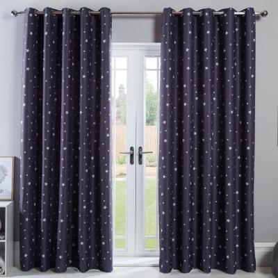 The Range Star Print Eyelet Curtains - Grey / Charcoal / 228cm