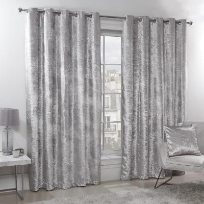 The Range Portia Sparkle Eyelet Curtains - Silver / 229cm