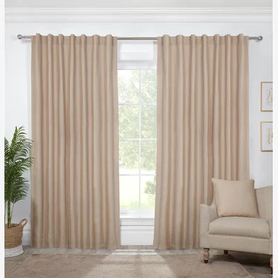 The Range Cambridge Tab Top Curtains - Natural / 137cm / 168cm