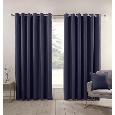 The Range Hoxton Blackout Eyelet Curtains - Navy / 183cm / 168cm