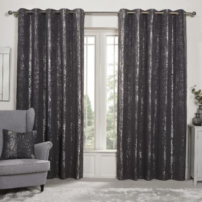 The Range Medina Jacquard Eyelet Curtains - Charcoal / 137cm / 168cm