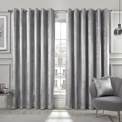 The Range Selina Foil Dotty Stripe Curtains - Silver / 168cm / 229cm