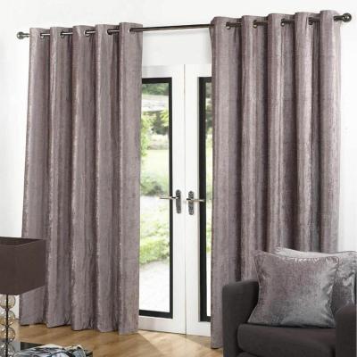 The Range Latte Velvet Shimmer Metallic Eyelet Ring Top Lined Ready Made Curtains - Latte / 3.2kg