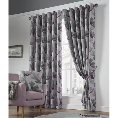 The Range Amsterdam Ring Top Curtains - Purple / 183cm / 168cm