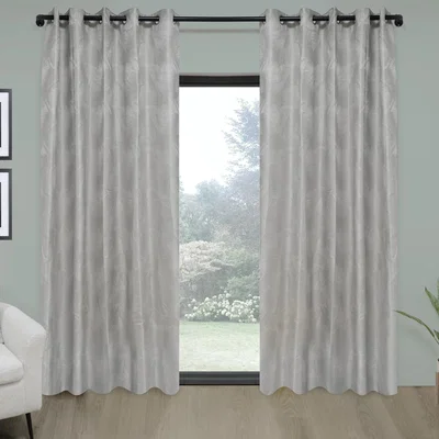The Range Phoenix Eyelet Curtain - Silver / 183cm / 168cm