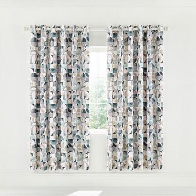 The Rug Seller Tolka Geometric Curtains By Helena Springfield in Teal Green