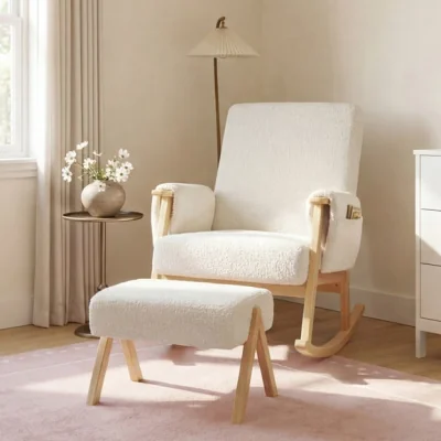 Dunelm Bebe & Beyond Sherpa Storyteller Nursing Chair with Stool