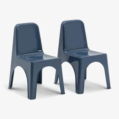 Habitat Bica Kids Set of 2 Navy Plastic Chairs