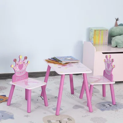 The Range 3 Piece Kids Princess Crown Table Set - Pink