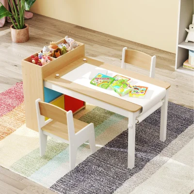 The Range Kids Art Table Chairs Set - Natural