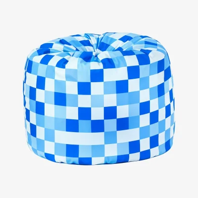 The Range Kids Bean Bag Chair Round Beanbag Seat Pouffes - Pixels Blue