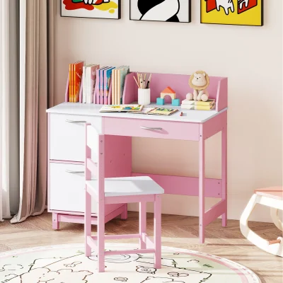 The Range Kid's Study Desk and Chair Set - Pink