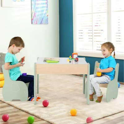 The Range Kids Table and Chair Set with Hidden Storage - Green