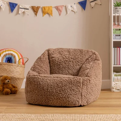 The Range 2PK Kids Berber Armchair Beanbag - Brown