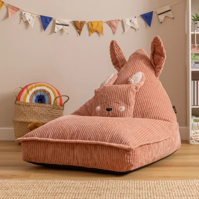 The Range Icon Kids Animal Lounger and Cushion Bundle Jumbo Cord Lounger - Pink