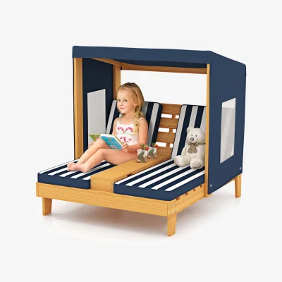 The Range Kids Double Patio Lounge Chair With Awning Shade