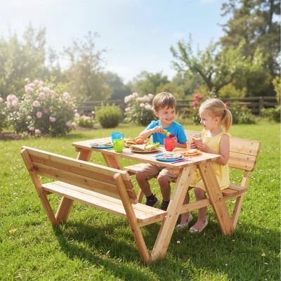 The Range Toddler Outdoor Activity Table and Chair Set - Natural