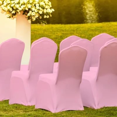 The Range Chair Cover Stretch Fabric Removable Washable Protective Chair Slipcovers - Baby Pink / 40cm