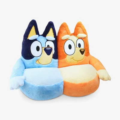 The Range Bluey & Bingo Kids Plush Sofa Chair - 70cm Soft Toddler Seat - Plush Character Sofa
