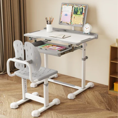 The Range Children Study Desk and Chair - Grey