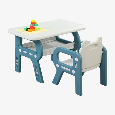 The Range Kidkid Toddler Desk and Chair Set - Blue and White