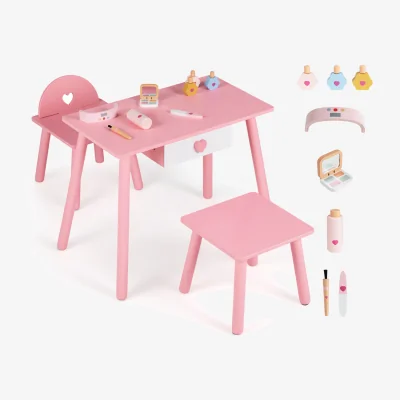 The Range Kids Pretend Nail Salon Playset with Chair and Stoo - Pink