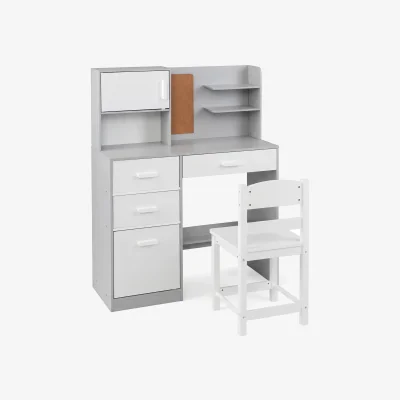 The Range Children Writing Table Chair Set - Grey