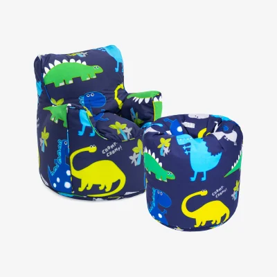 The Range Kids Bean Bag Chair Printed Combo Bean Bags - Dino Dark