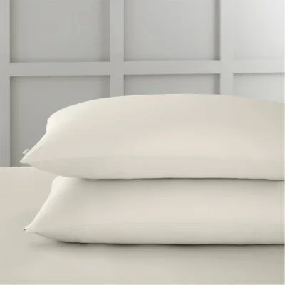 Amara 400 TC Cotton Sateen Standard Pillowcase Pair - Oyster