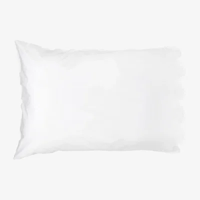 Amara Family Linen Scallop Pillowcase - Set of 2 - White