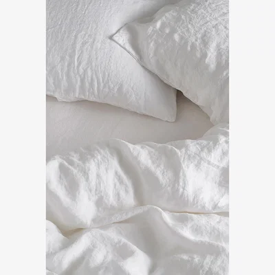 Anthropologie Bedfolk White Linen Pillowcases, Set of 2