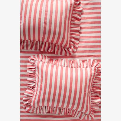 Anthropologie Maeve Cotton Striped Ruffle Printed Pillowcase, Set of 2