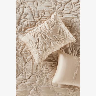 Anthropologie Silky Floral Stitched Pillowcases, Set of 2