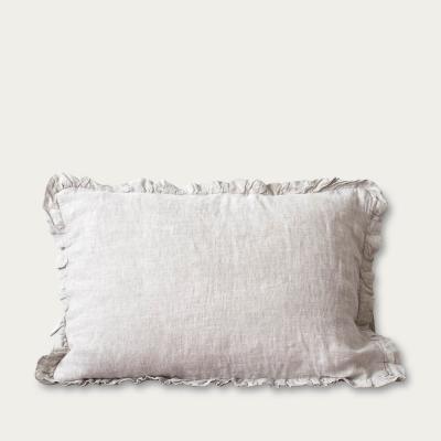 Bombinate.com Melange Frilled Washed Linen Pillow Case