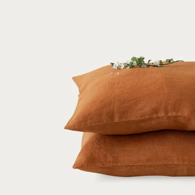 Bombinate.com Almond Washed Linen Pillow Case