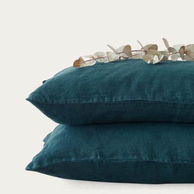 Bombinate.com Deep Water Washed Linen Pillow Case