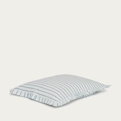 Bombinate.com Blue/White Ruffled Linen Pillowcase