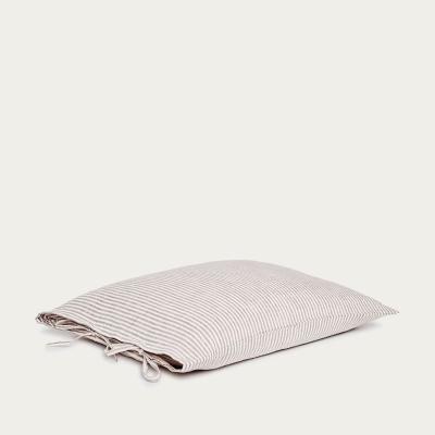 Bombinate.com Beige/White Tied Linen Pillowcase