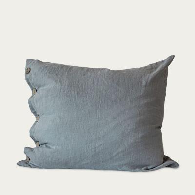 Bombinate.com Dusty Blue Buttoned Linen Pillowcase