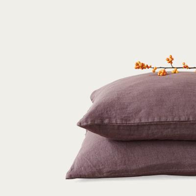 Bombinate.com Plum Mauve Washed Linen Pillow Case