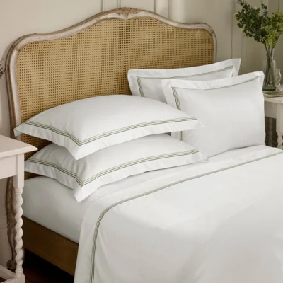 Dunelm Dorma Rovello Embroidery 100% Cotton Oxford Pillowcase Pair