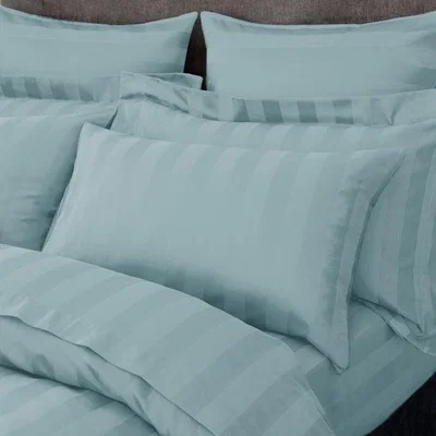 Dunelm Hotel Stripe 230 Thread Count 100% Cotton Standard Pillowcase Pair