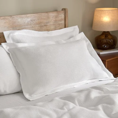 Dunelm Yard Hebden Waffle 100% Cotton Standard Pillowcase Pair