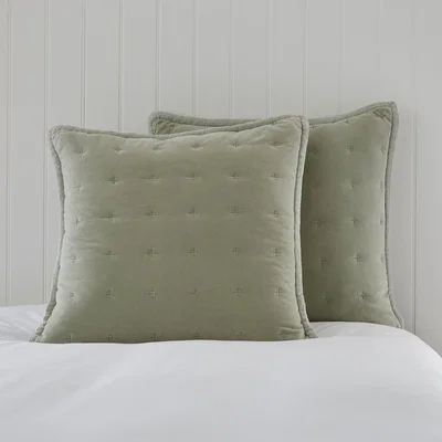 Dunelm Dorma Adeena Green Continental Pillowcase Sage