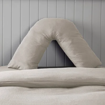 Dunelm Soft & Cosy Luxury Brushed Cotton V-Shape Pillowcase Light Brown