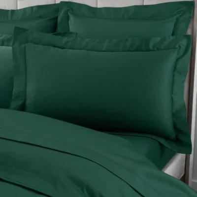 Dunelm Hotel 230 Thread Count Cotton Sateen Oxford Pillowcase Green