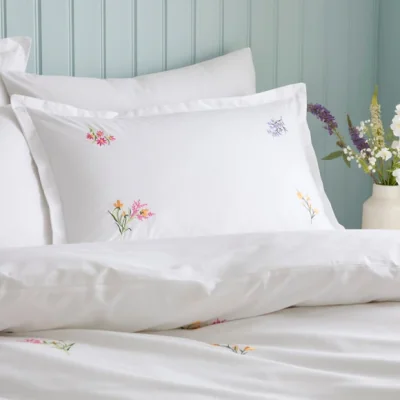 Dunelm Foxley Embroidery 100% Cotton Oxford Pillowcase