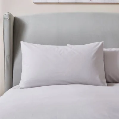 Dunelm Hotel 200 Thread Count 100% Cotton Standard Pillowcase Pair Silver
